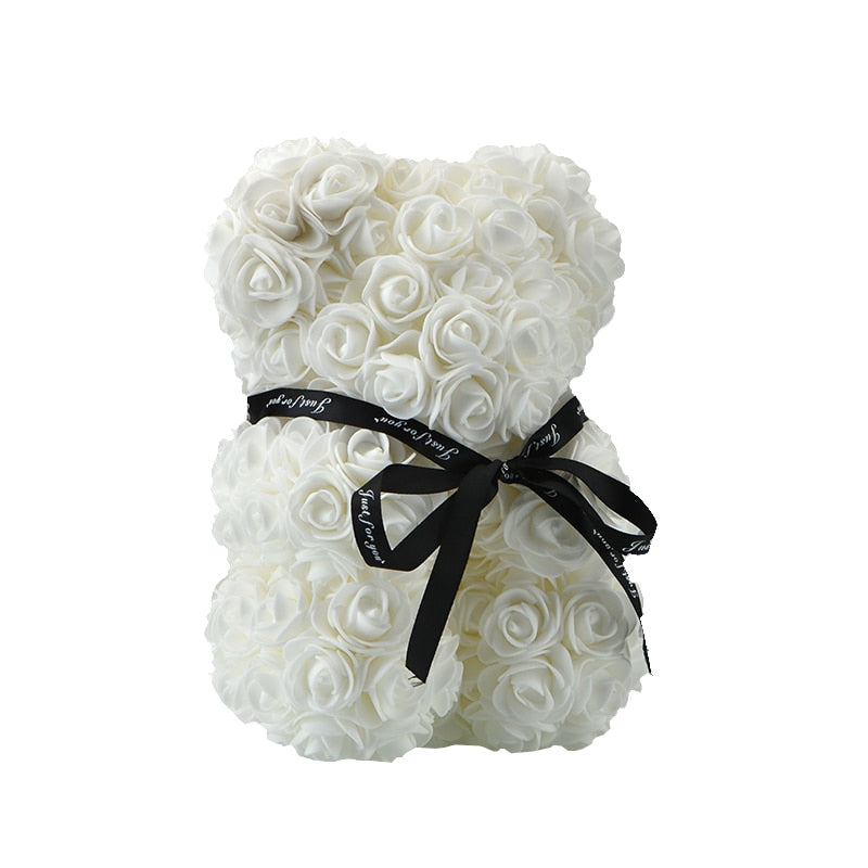 Valentines Day Rose Foam Bear Teddy Bear with Artificial Roses - Perfect Gift for Her Toyland EU