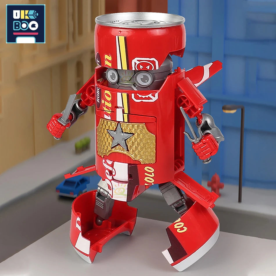 Creative Warrior Deformed Soda Robot Action Figures Can Mecha