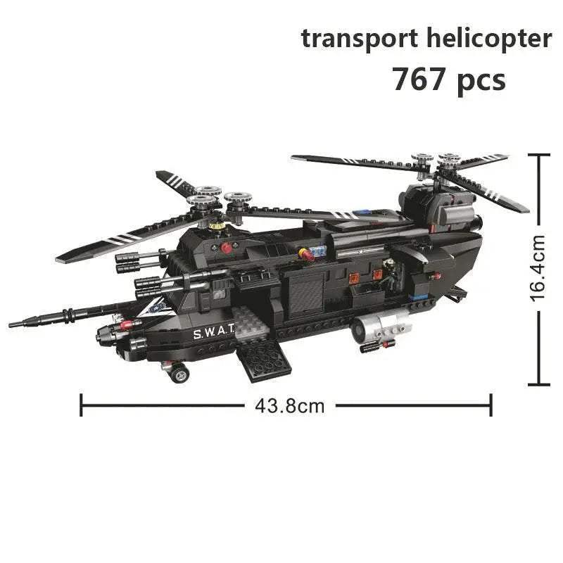 Premium Lego Compatible Building Blocks Set Multi Vehicle City Police Station Bus Car Helicopter Army Trucks For Kids - ToylandEU