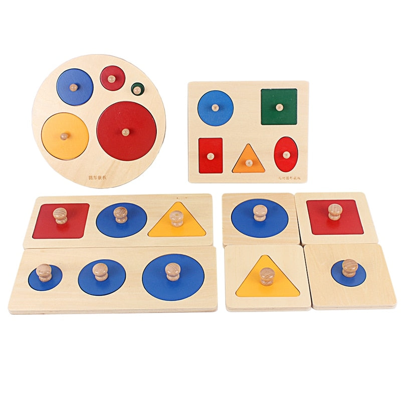 Montessori Wooden Pegged Colorful Geometry Sorting Board Toy for Baby Educational Development - ToylandEU