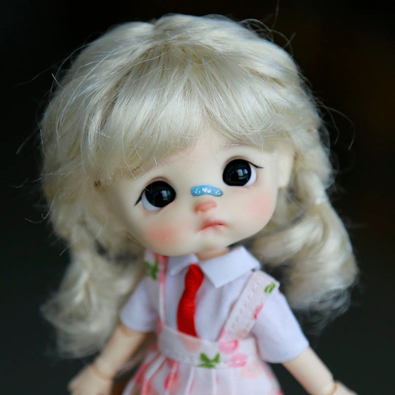 New 1/8 BJD Wig Pink Golden SD Doll Wigs with Cute Braided Hair - ToylandEU