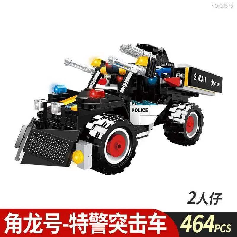 Premium Lego Compatible Building Blocks Set Multi Vehicle City Police Station Bus Car Helicopter Army Trucks For Kids - ToylandEU