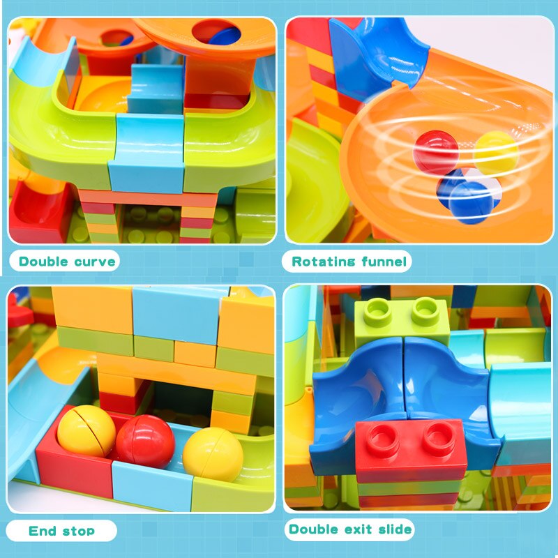 Maze Ball Building Blocks Set for Kids and Children - Funnel Slide Educational Toy - ToylandEU