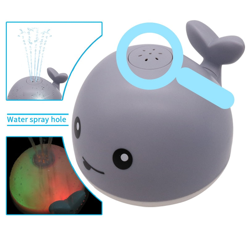 Whale Shape LED Light Water Spray Ball Baby Bath Toy