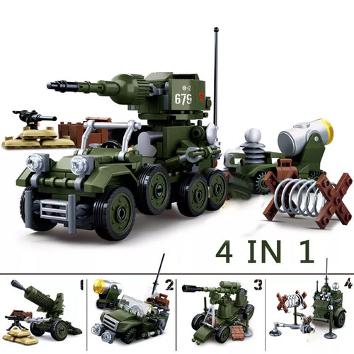 WW2 Military Vehicle and Bunker Artillery Set for the Normandy Landings by Sluban ToylandEU.com Toyland EU