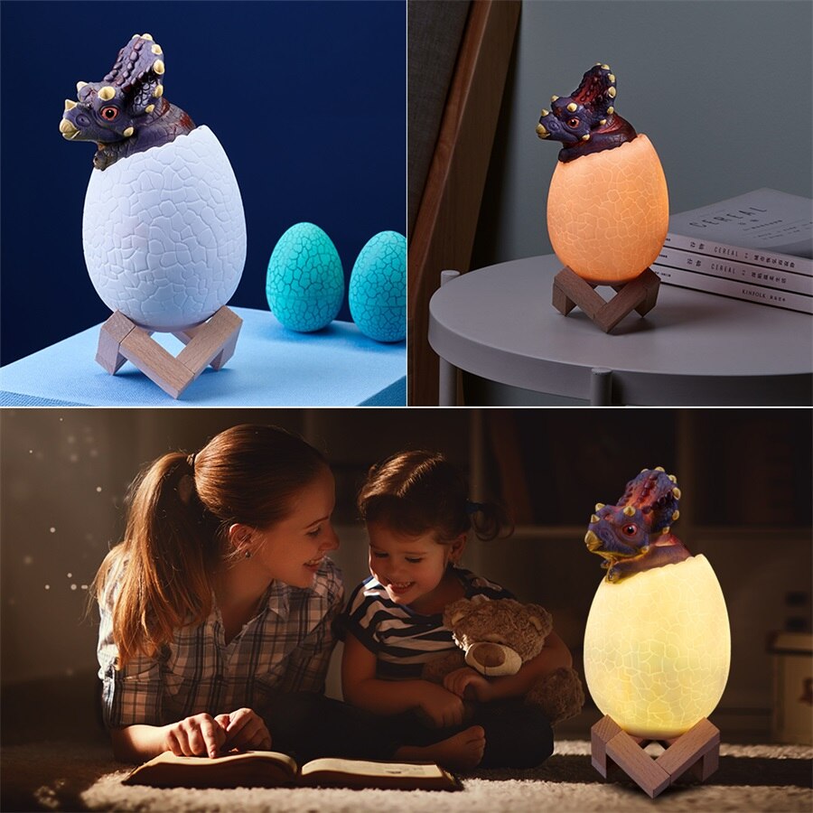 Dinosaur LED Night Light with Remote Control and Rechargeable Battery - ToylandEU