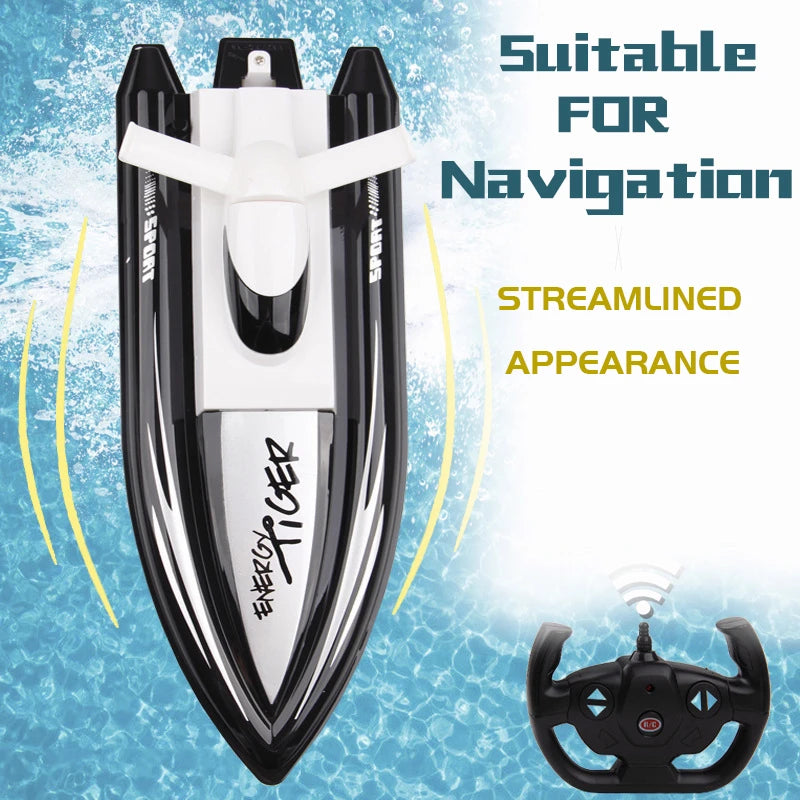 RC Boat 4.8v 500MAH 1:16 40 km/h High Speed Remote Control Boat 2.4g 4 - ToylandEU