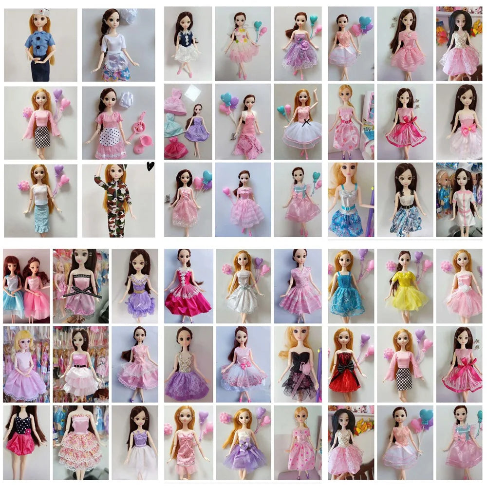 Barbie Doll Accessories Set With Fashion Dress And Shoes