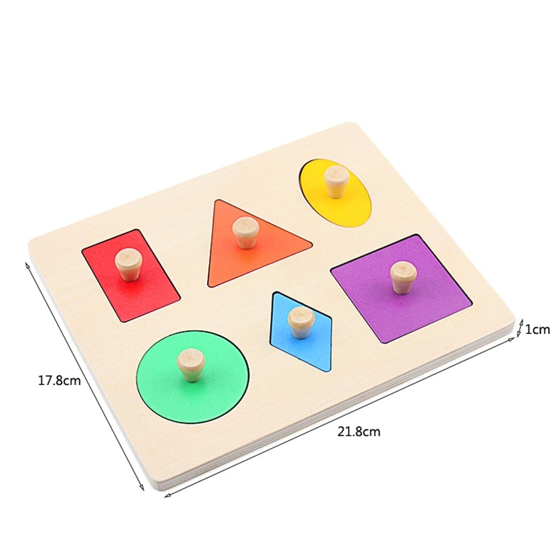 Montessori Wooden Pegged Colorful Geometry Sorting Board Toy for Baby Educational Development Toyland EU