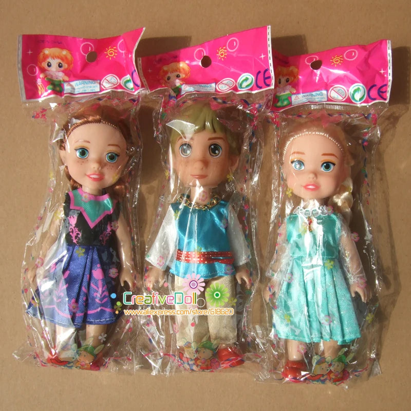 Elsa, Anna, and Kristoff Childhood Doll Gift Set - 16CM Size