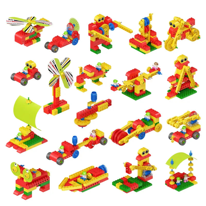 Motorized Particle Building Blocks DIY Set for Early Simple Machines Learning - ToylandEU