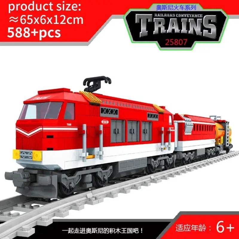 Lego Compatible City Train Set Building Blocks With Tracks - ToylandEU
