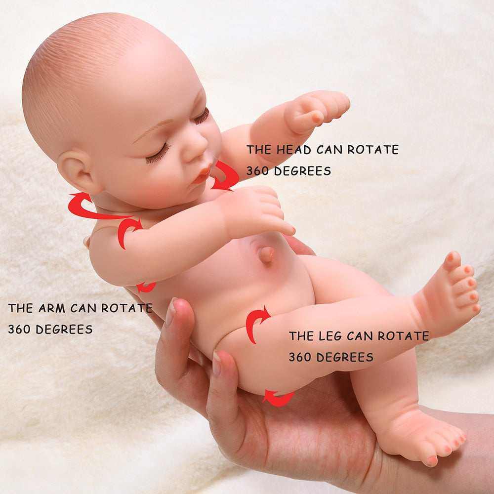 JINGXIN PRINSES 30cm Reborn Baby Doll with Full Silicone Body - Lifelike Realistic Baby Toy - ToylandEU