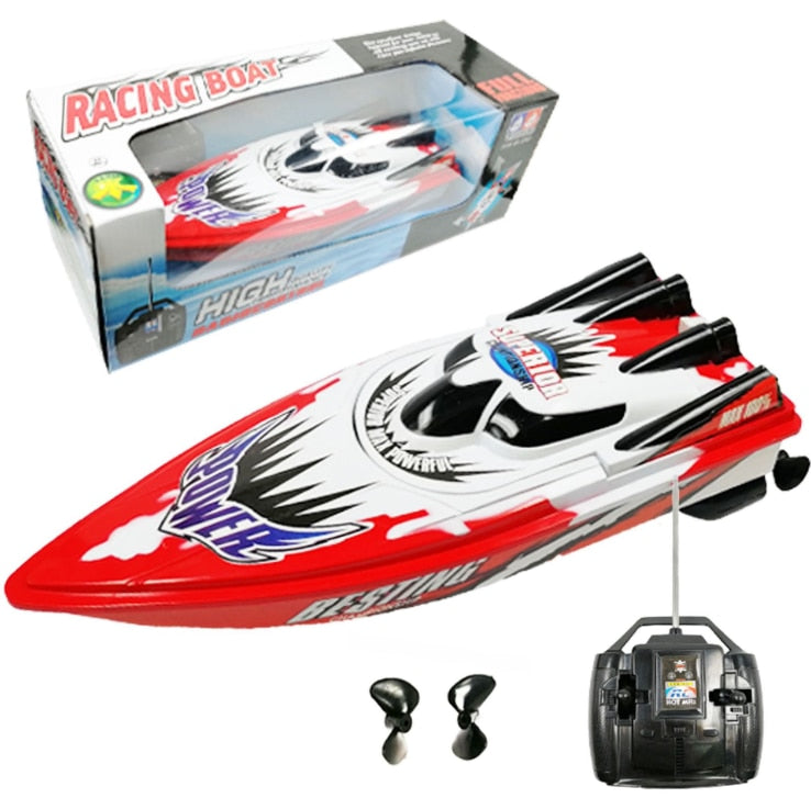 Remote Control Electric Speed Boat for Kids - 4 Channel Plastic Toy with Twin Motor Toyland EU