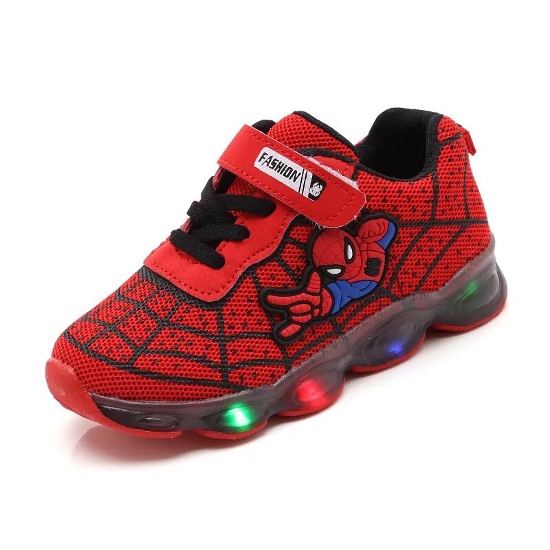 Autumn Spiderman Kids Light Up Sneakers with Luminous Design