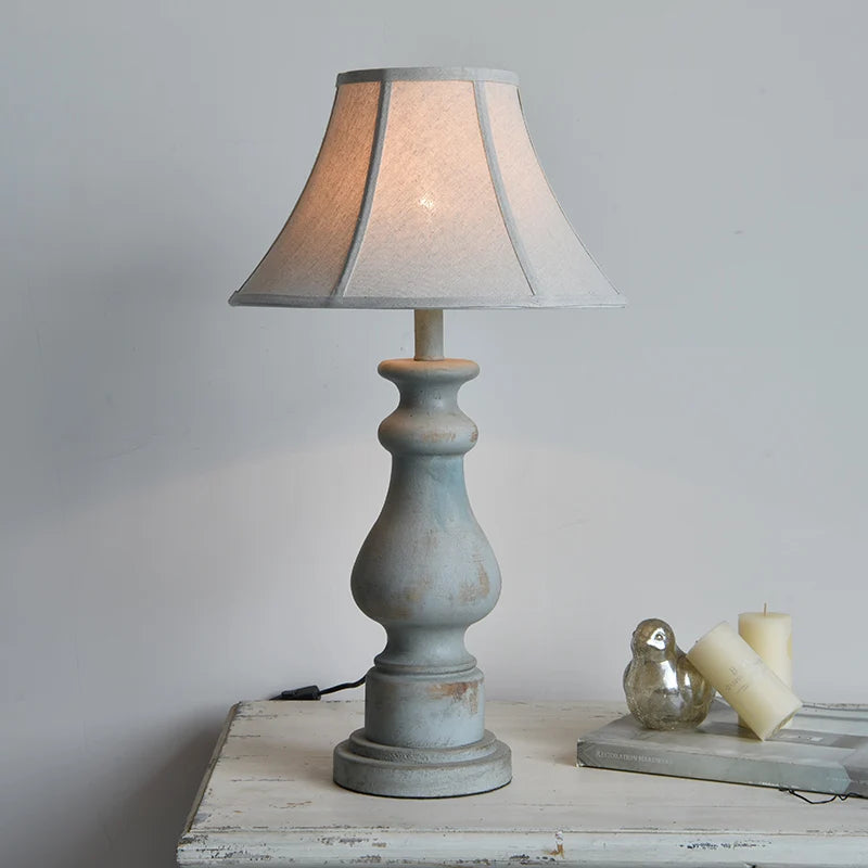 Vintage Solid Wood Table Lamp in American Country Style
