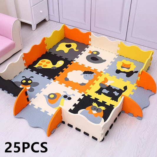 25-Piece Children's EVA Foam Play Mat with Fence - ToylandEU