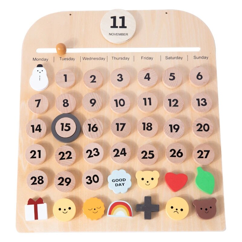Kids Montessori Learning Calendar and Nature Educational Toy