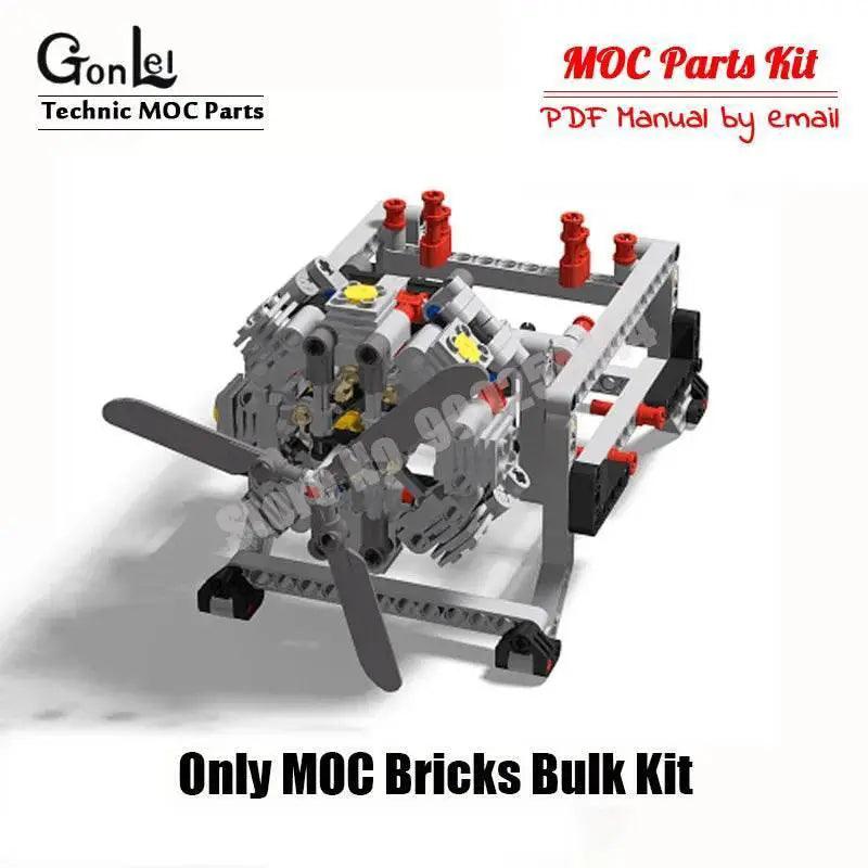 MOC Technical V8 16-Cylinder Engine Unit Building Block Kit Building Bricks MOC - ToylandEU