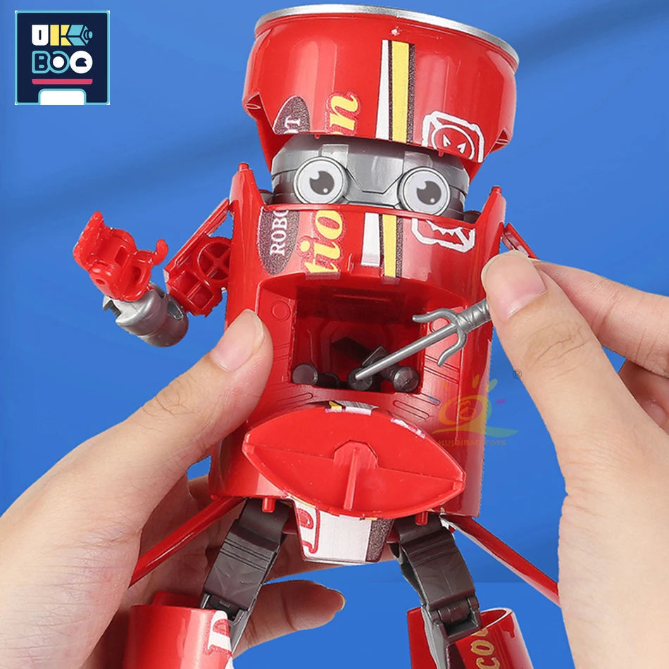 Creative Warrior Deformed Soda Robot Action Figures Can Mecha