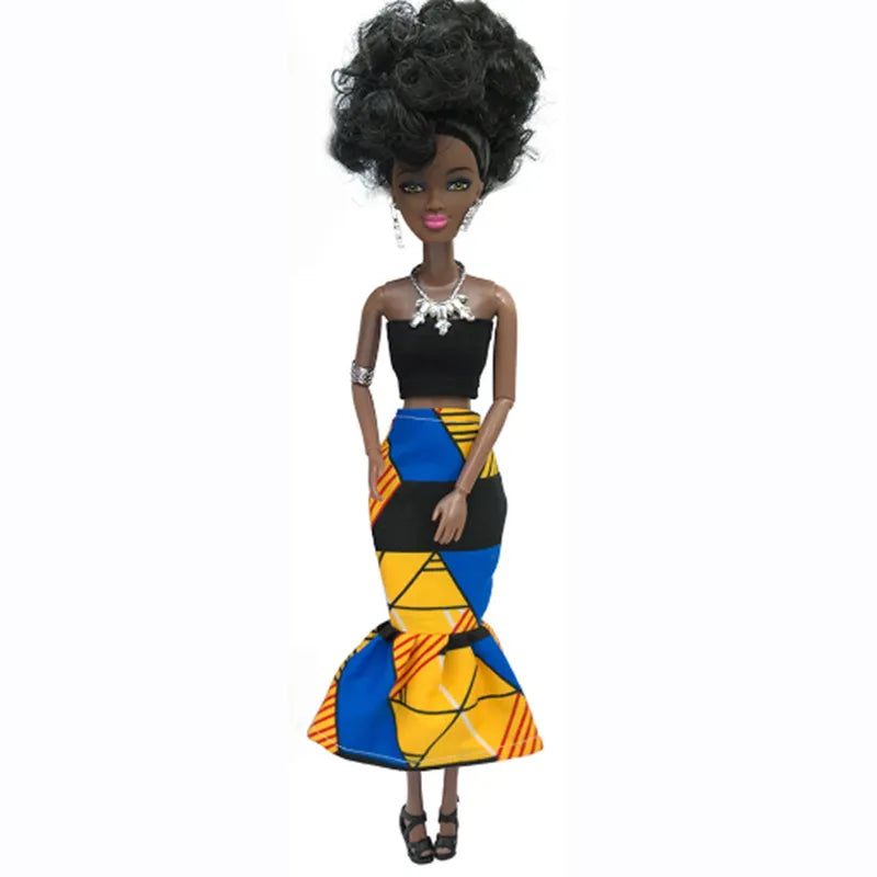 African Princess Movable Black Doll 11 Joints 30cm for Girls - ToylandEU