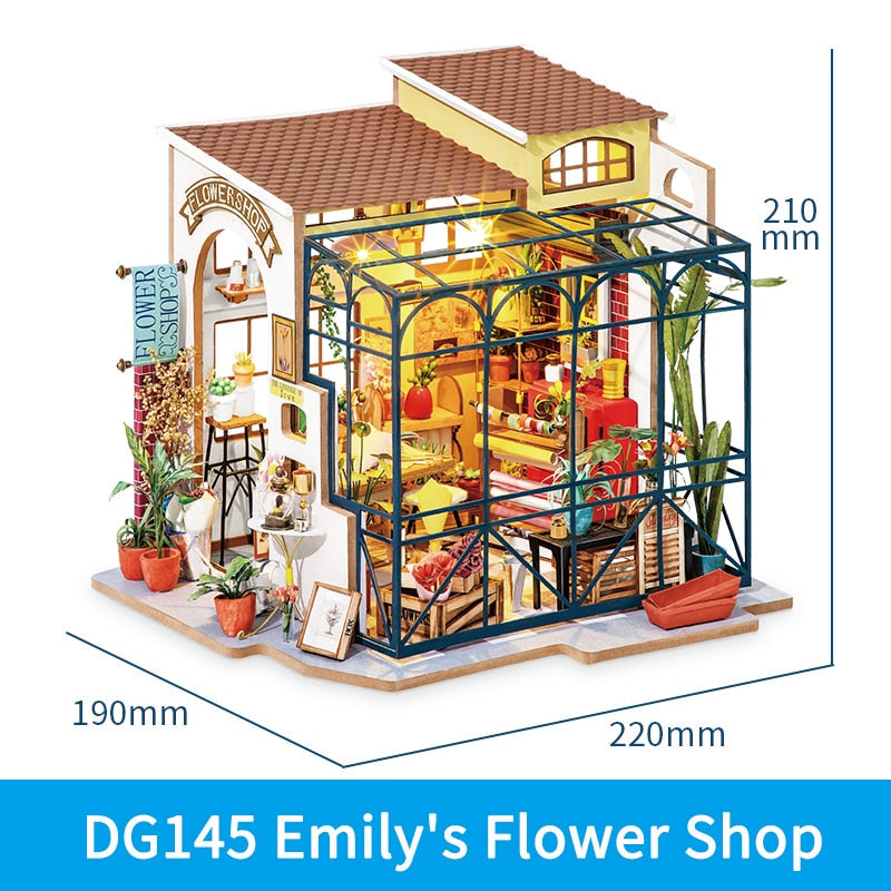 DIY Wooden Miniature Dollhouse Fruit and Flower Shop with Furniture - Creative Toy for Children Toyland EU