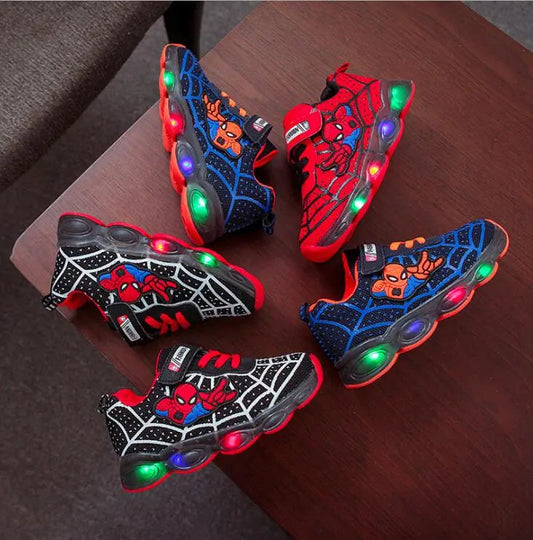 Spiderman Kids Light-Up Sneakers - Breathable Mesh Sport Shoes for Boys and Girls - ToylandEU