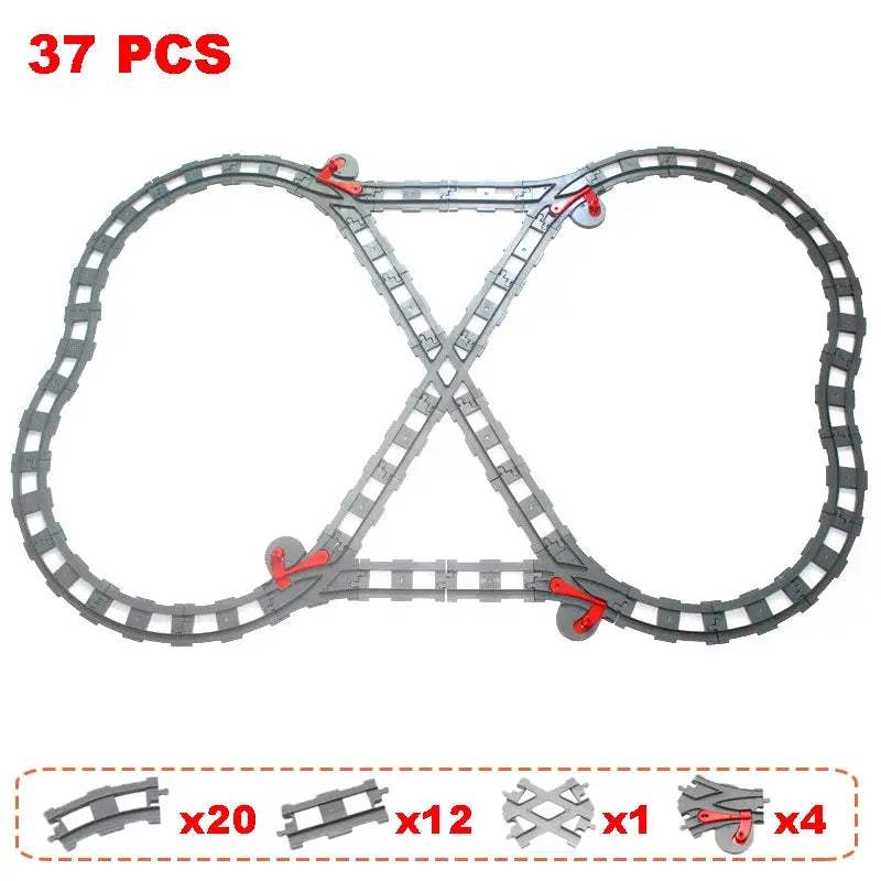 Rail Transport Big Size Building Blocks Creative Track Accessories Assemble Toys For Children Bricks Compatible City Train Set - ToylandEU