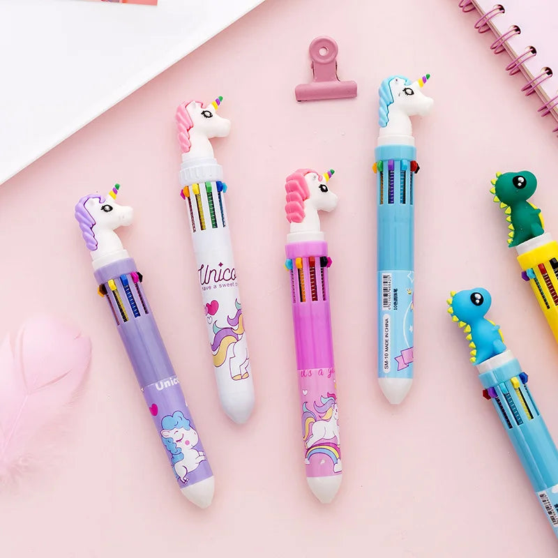 1Pc Dream Unicorn 10 Colors Chunky Ballpoint Pen  for Child Student - ToylandEU