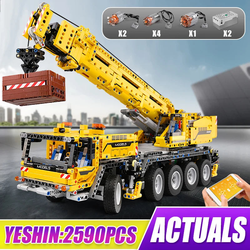 Remote Control Mobile Crane Truck Building Set for Ages 14+