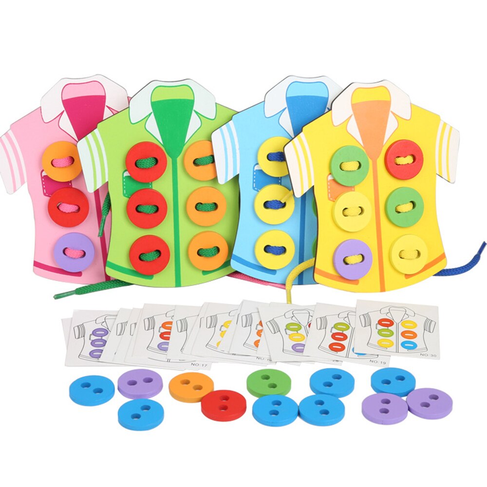 DIY Handmade Montessori Wooden Button Sewing Game for Children's Hand-Eye Coordination Toyland EU Toyland EU