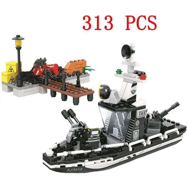 Premium Lego Compatible Building Blocks Set Multi Vehicle City Police Station Bus Car Helicopter Army Trucks For Kids - ToylandEU