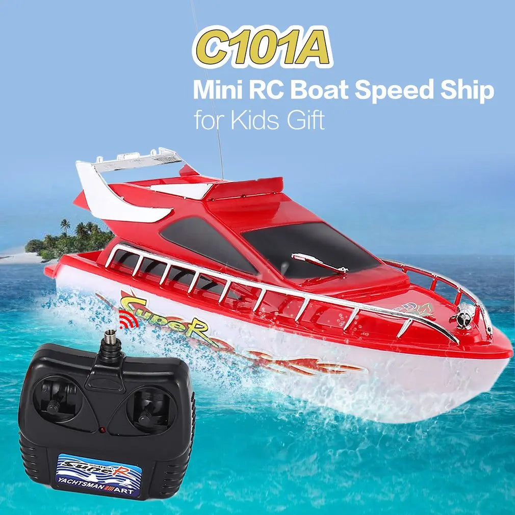 C101A Mini Radio Remote Control RC High Speed Racing Boat Speed Ship - ToylandEU