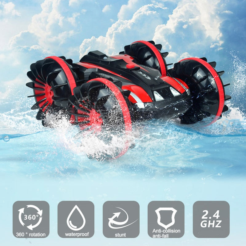 360° Rotating Amphibious RC Stunt Car with Remote Control for Kids - ToylandEU