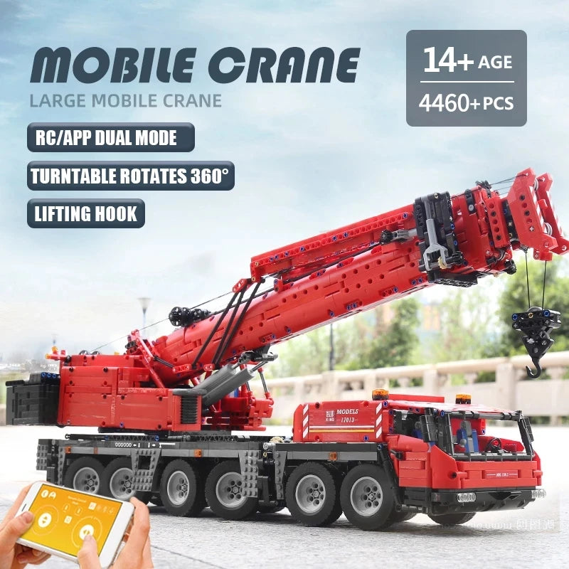 Advanced Motorized GMK Mobile Crane Truck Building Set with 4460 ABS Blocks - ToylandEU