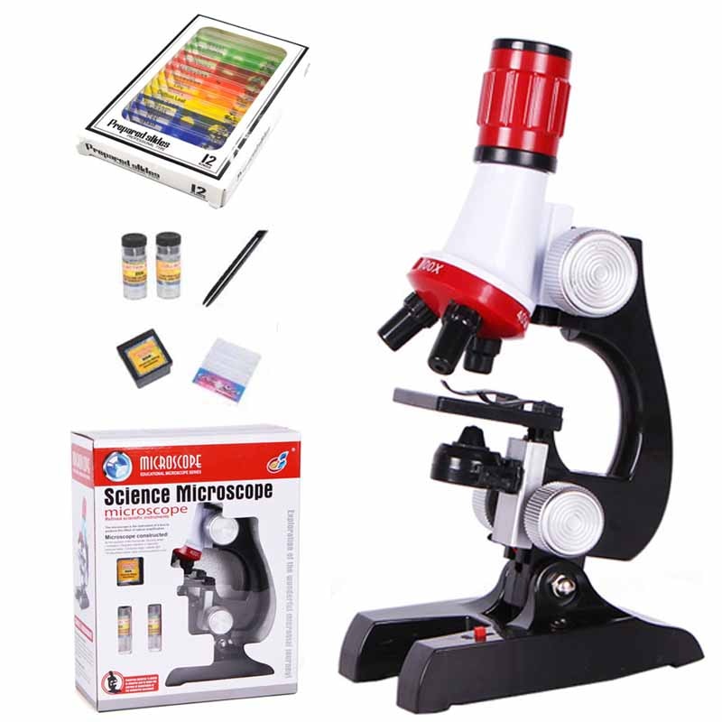 ZK30 New Microscope Kit Lab LED 100/400/1200X Home School Educational Toy Gift Refined Biological Microscope For Kid Child - ToylandEU