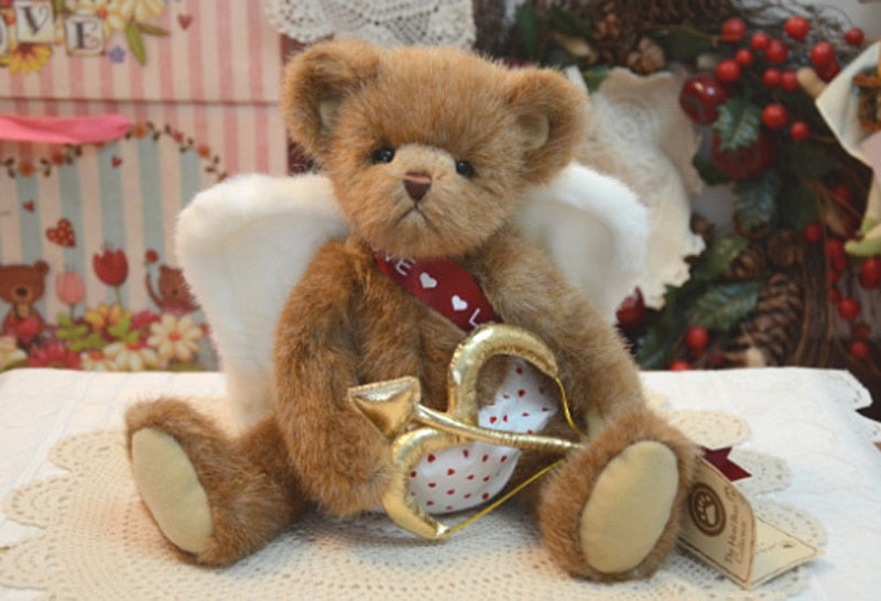 Angel Wings Plush Teddy Bear Toy with Movable Joints - Gift of Love for Girls - ToylandEU