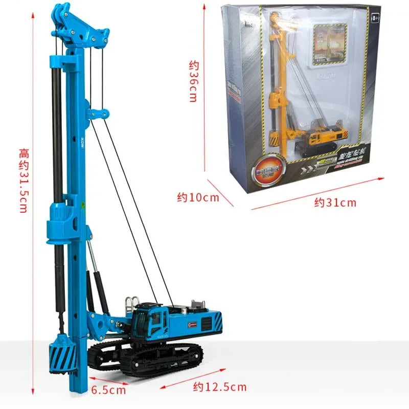 Durable Diecast Rotary Drilling Rig 1/64 Scale Metal Engineering Truck - ToylandEU