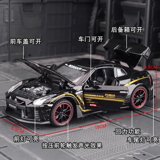 1:32 GTR GT-R R35 R34 Supercar Alloy Car Model Diecasts & Toy Vehicles Toy Cars Kid Toys For Children Gifts Boy Toy - ToylandEU