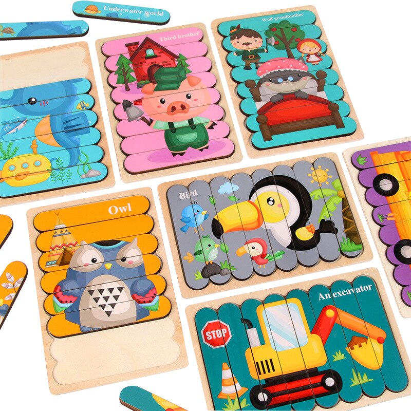 Wooden Animal and Fruit Jigsaw Puzzle for Children's Early Education and Learning - ToylandEU