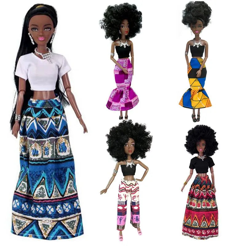 African Princess Movable Black Doll 11 Joints 30cm for Girls - ToylandEU