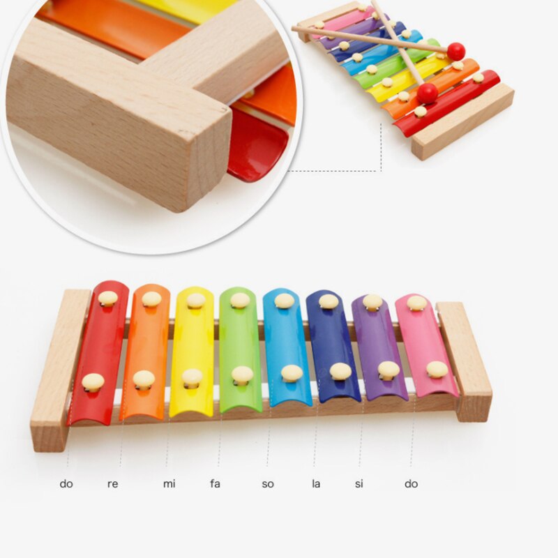 Montessori Wooden Eight-Note Xylophone for Kids - Musical Educational Toy - ToylandEU