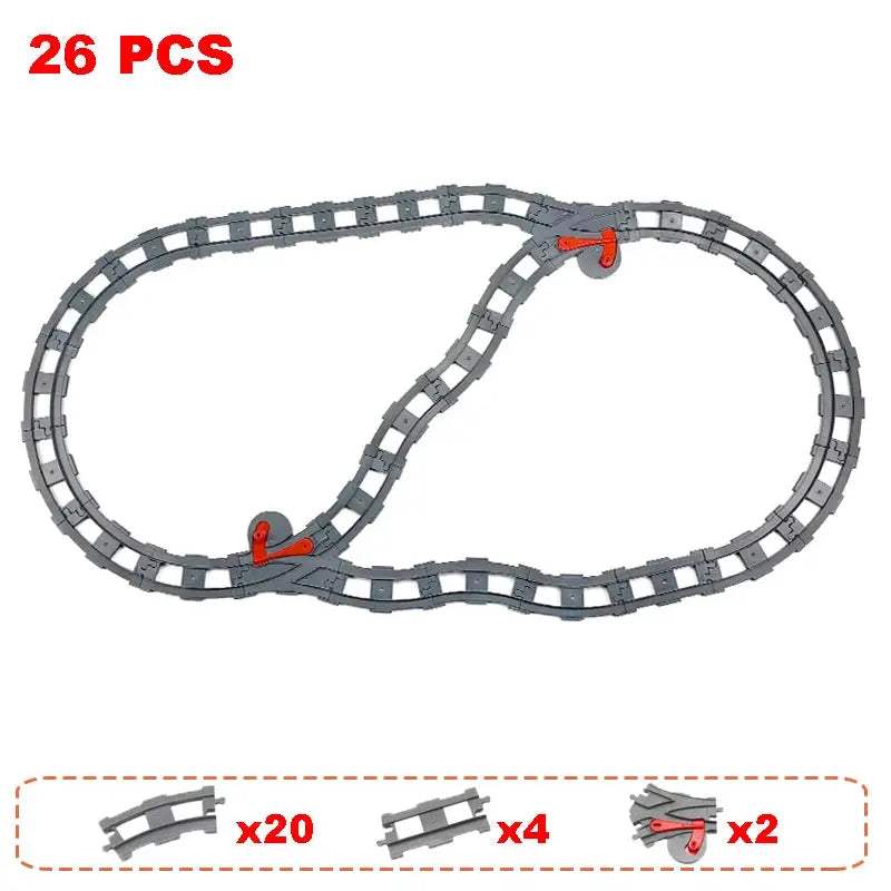 Rail Transport Big Size Building Blocks Creative Track Accessories Assemble Toys For Children Bricks Compatible City Train Set - ToylandEU