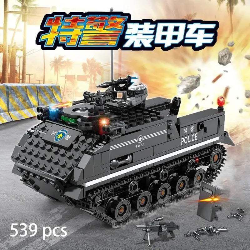 Premium Lego Compatible Building Blocks Set Multi Vehicle City Police Station Bus Car Helicopter Army Trucks For Kids - ToylandEU