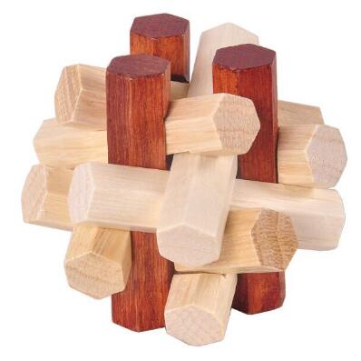 Wooden Geometric Brain Teaser Puzzle Game for All Ages - Toyland EU