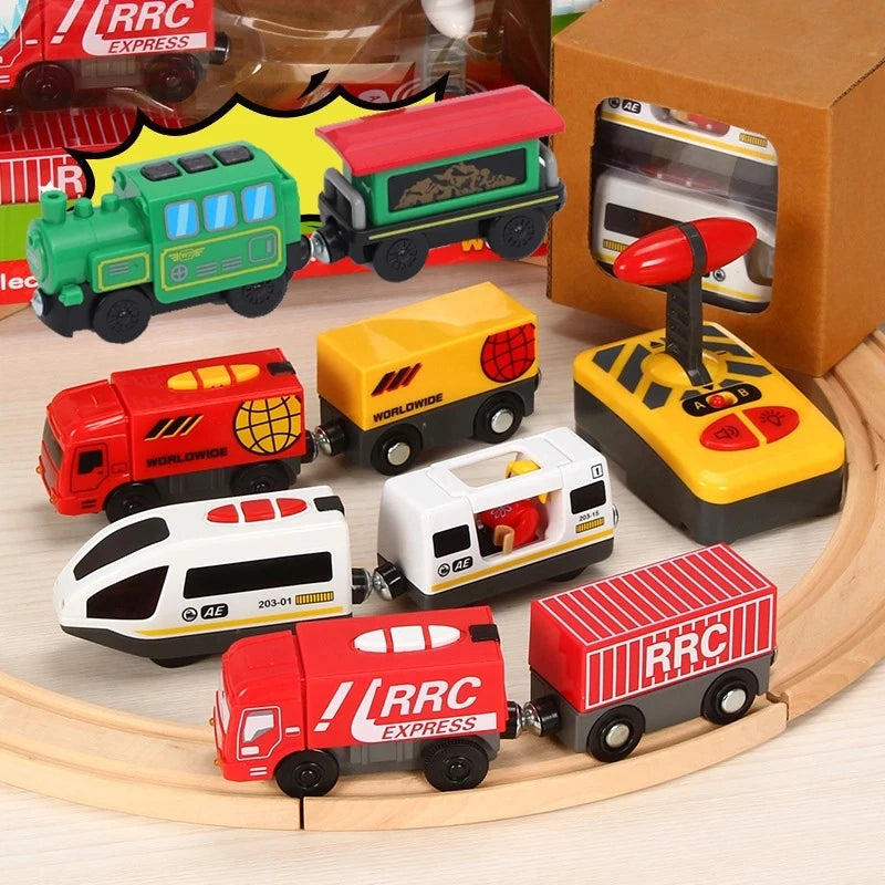 RC Electric Remote Control Wooden Train Set Toy - ToylandEU