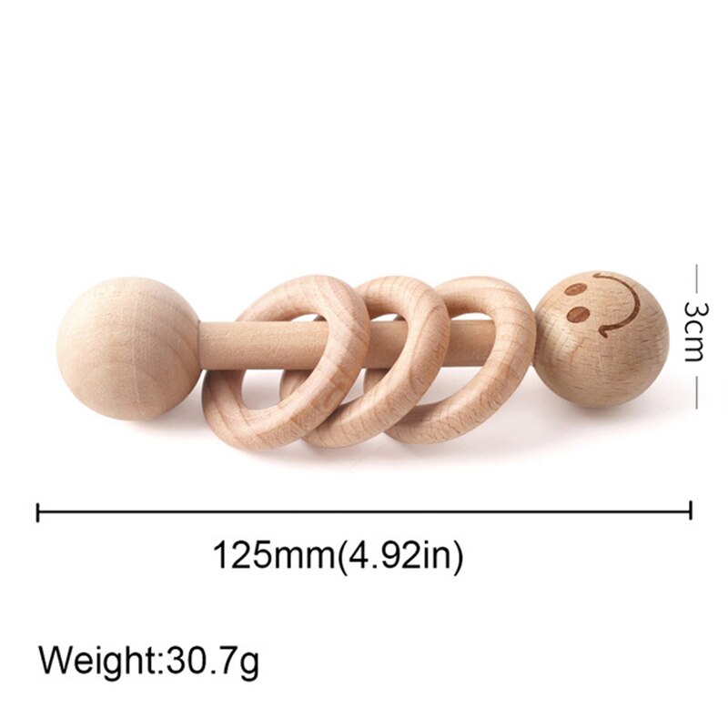 Wooden Teether Rattle Montessori Activity Gym Toy for Babies - ToylandEU