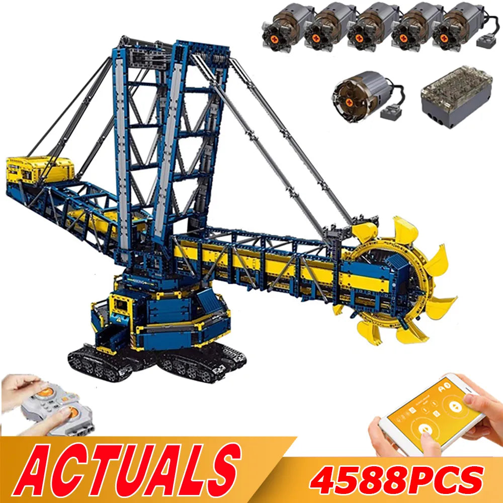 Motorized Bucket Wheel Excavator Building Blocks Toy by MOULD KING - ToylandEU