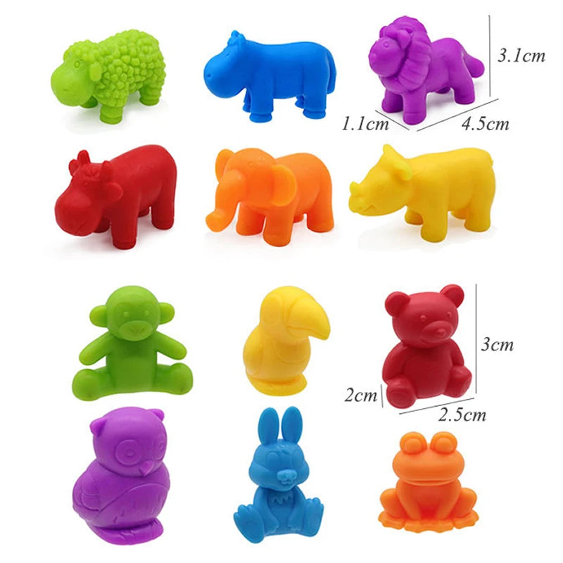 Rainbow Counting Bears & Dinosaur Match Game - Fun Learning Toy