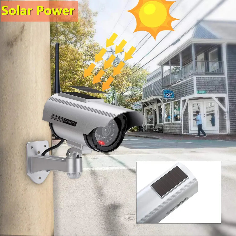 Dummy fake cctv camera solar powered  w/ infared IR led light outdoor - ToylandEU